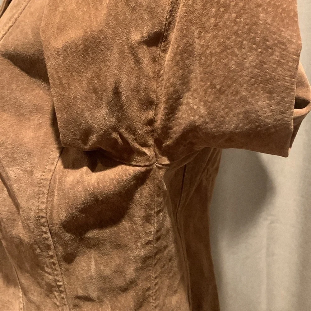 A.M.I Light Brown 100% Leather Jacket Size Large - Picture 7 of 16